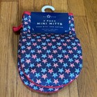 NEW 2 Pack Patriotic Stars Mini Mitts, Cotton Non-SlipEasy Grip Heat Resistant