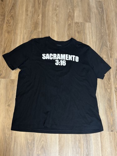 T-shirt WWE Sacramento 3:16 autentica Stone Cold Steve Austin nera taglia 3XL