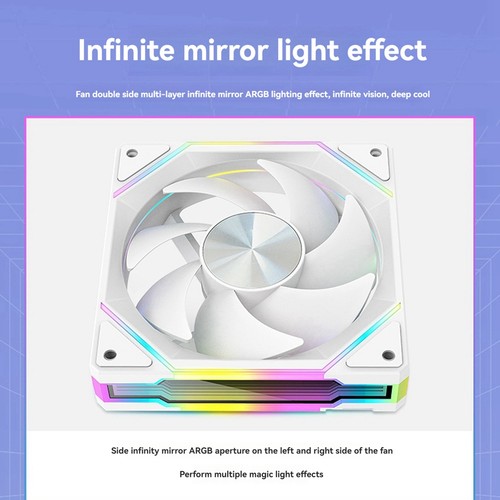 Fan RGB 120mm High Airflow PC Fans Ultra-Quiet PWM Speed Control Enhanced8657 - Zdjęcie 6 z 7