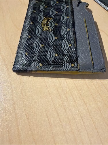 Authentische Faure Le Page 4 Kartenetui Stahlgrau Canvas Leder Geldbörse Paris 4CC - Bild 11 von 12