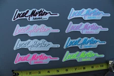 Local Motion Hawaii Surfboards Clear 80s Neon Vintage Surfing STICKER - Lot of 8