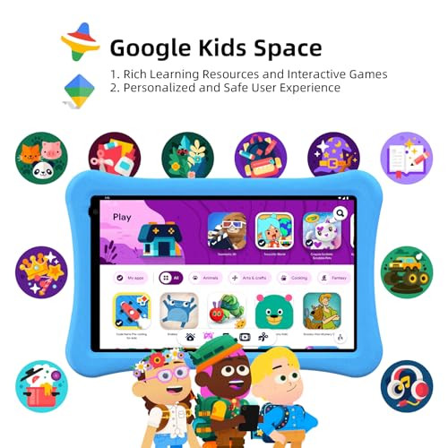 Kids Tablet for Kids 3-7: 10 inch Android 14 8GB RAM 64GB ROM Toddler Tablet - Picture 4 of 7