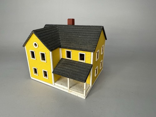 Casa de madera artesanal vintage 1980 G&M Gudgel Reg #597 arte popular firmado - Imagen 1 de 7