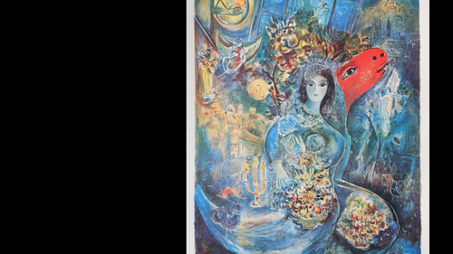 Marc Chagall: Die Braut Mit Blumen, Signierte Lithographie, 2000 Ex - Video 1 von 1