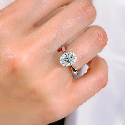 Laborgefertigter Diamant-Testpass 3,0 kt Ovalschliff VVS1/D/Ausgezeichneter 18 K Goldring