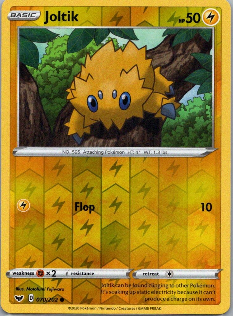 Pokemon TCG Joltik 70/202 Sword Shield Rev Holo NM