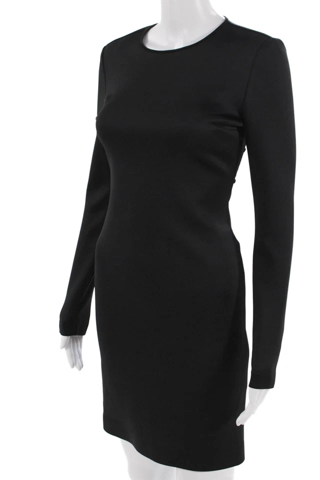 Clover Canyon Womens Bodycon Sheath Dress Black Long Sleeve Round Neck Size S - Image 2 of 4