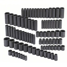Proto J7274 Impact Socket Set, 86 Pieces, 3/8 in & 1/2 in Drive, 6 Point