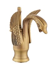 Bathroom Faucet Antique Brass Swan Single Handle One Hole Bathroom Vanity Faucet