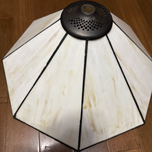 Tiffany Style Slag Glass Lamp Pendant Shade Mission Arts & Crafts 15” READ - Picture 3 of 5