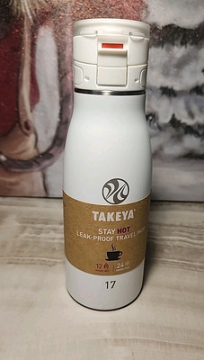 Takeya 17oz Leak-Proof Travel Mug Thermos Beverage Bottle Color Arctic