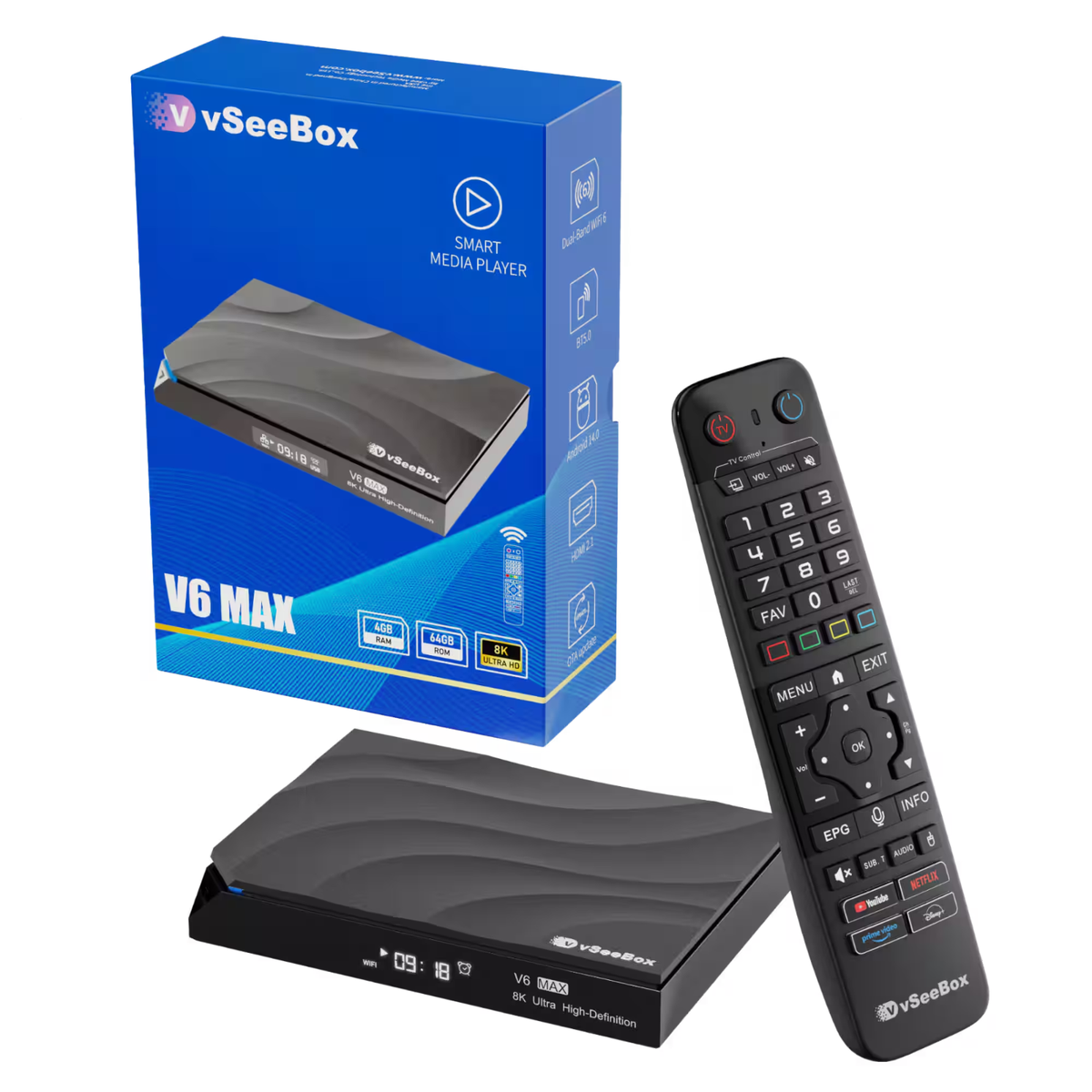 VSeeBox V6 Max Android TV Box 64GB Storage | Brand New | Ships 