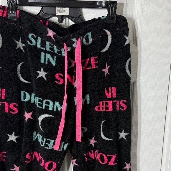 Secret Treasures Black Pajama Pants with Pink and White Text - Image 3 of 4