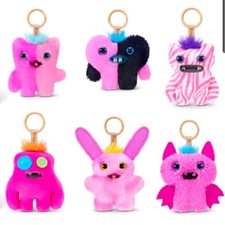 ZURU Fuggler Baby Pinkles Keyring Plush Toy Monster Keychain Set of 6 New