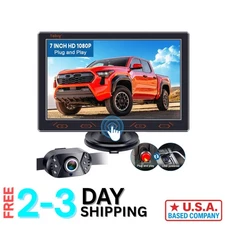 Ultra HD 1080P Backup Camera Kit - 7-Inch Monitor with Night Vision & Guidelines