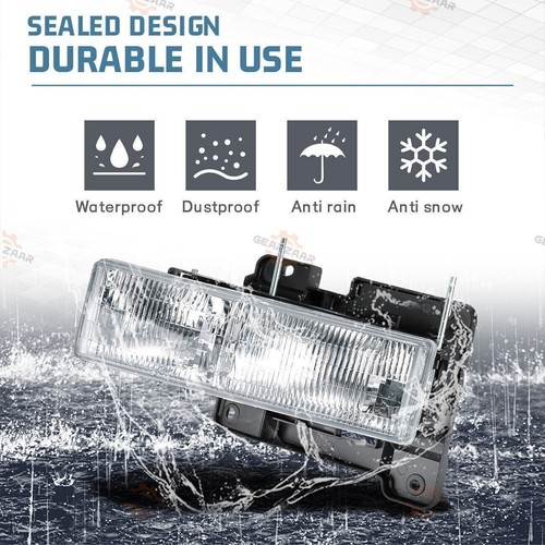 Faros para Chevy Silverado C/K 1500 2500 3500 1994-1998 con lámpara de parachoques Cgepr - Imagen 3 de 13