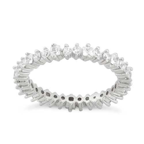 Ring Sterlingsilber rund & Prinzessschliff Ewigkeit CZ Größe 6 neu - Bild 2 von 4