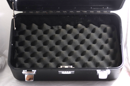 RARE BLACK VINTAGE ZERO HALLIBURTON 16X9X8 VANITY TRAIN CAMERA CASE - Picture 9 of 10