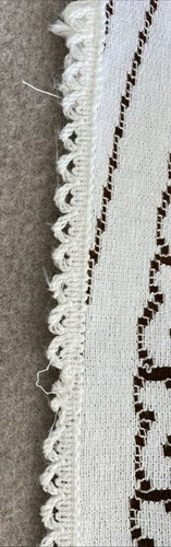 Mid Century 70s 80s Beige / Brown Floral Cotton Blend Lace Tablecloth 190x 150cm - Picture 11 of 23