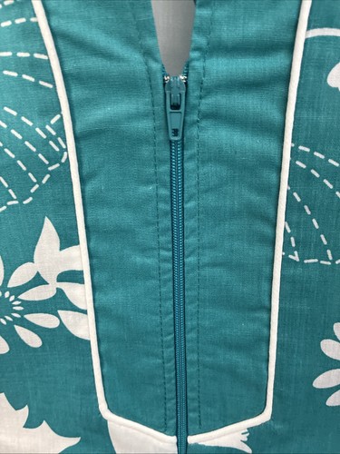 Anthony Richards Floral House Dress Lounger MuuMuu Hawaiian 2XL Teal - Picture 8 of 9