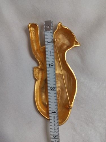 Broche De Colección Doreen Ryan Leopardo Tono Dorado Negro Esmalte Estrás Ojos Enorme 4.5" - Imagen 9 de 10