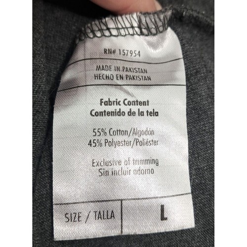 Lincoln Outfitters Henley Shirt Mens Large Gray Pullover Short Sleeves Buttons - Picture 8 of 11