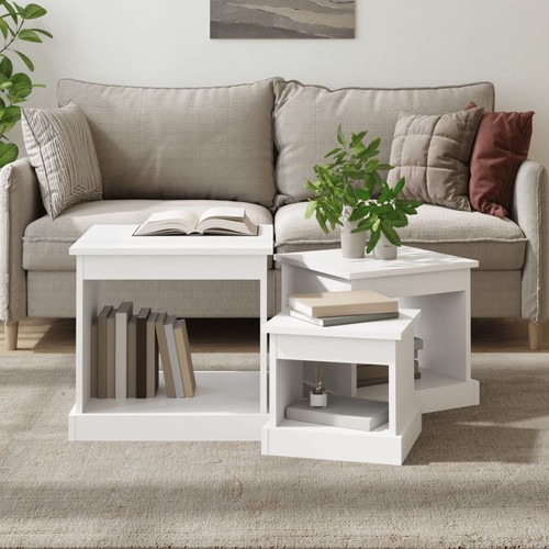 Nesting Tables Bedside Table Stacking End Table 3 pcs Engineered Wood vidaXL - Picture 4 of 34