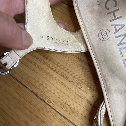 CHANEL CC Cream Leather Sandals with Braided Straps Size 40- Used - Picture 8 of 8