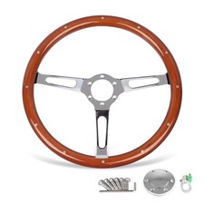 15" 6 Bolt Classic Wood Grain Steering Wheel With Riveted Light Wood Grip 380...