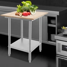 Kitchen Work Bench Catering Table Worktable with Undershelf Stainless Steel
