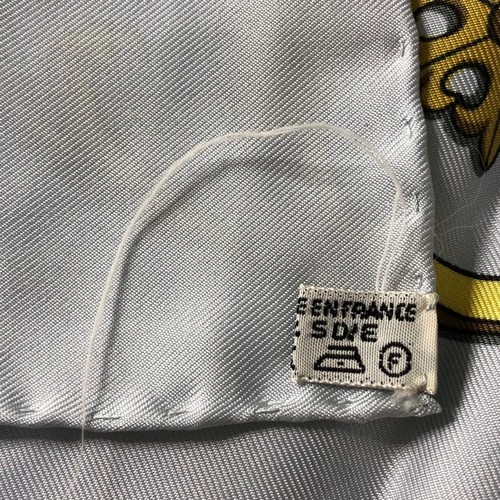 DDP HERMES Silk Scarf La Promenade de Longchamps Carre 90 Blue Tags No Box Used. - Picture 2 of 12