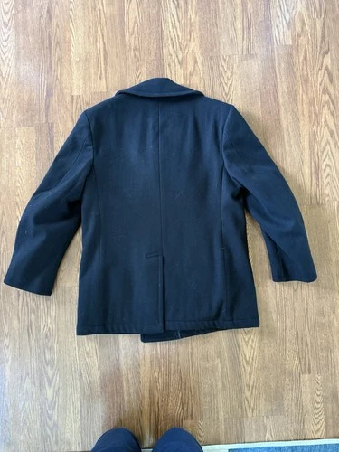Genuine U.S. Navy Peacoat Size 42S Black Wool image 4