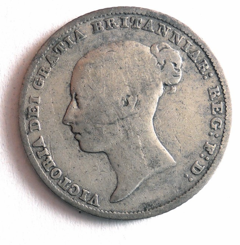1853 GREAT BRITAIN 6 PENCE - RARE DATE - Vintage Silver Coin - Lot #A12