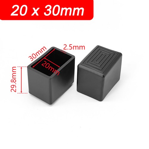 Square Chair Leg Caps Anti-Slip Rubber Chair Tips Table Chair Floor Protectors - Picture 17 of 43