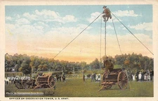 Postcard Military US Army Series #27 Officer On Observation Tower 1917