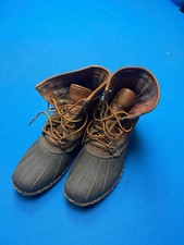 LL Bean Men s Flannel Lined RN71341 Leather Bean Boots Duck Boots Size 10M