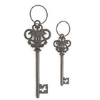 Cast Iron Skeleton Keys, Set of 2 Large Old Fashioned, Decorative Wrought Iro...