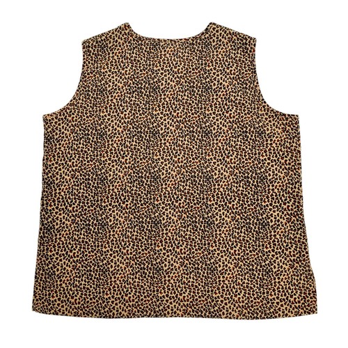 Susan Graver Style Tank Top Womens L Leopard Animal Print Sleeveless Blouse - Picture 6 of 7