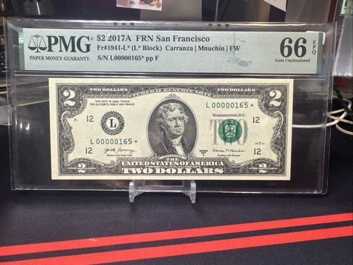 STAR⭐️ (( 3 DIGIT)) $2 2017-A (SAN FRANCISCO) - 00000165 - LOW SERIAL NUMBER - Picture 5 of 10