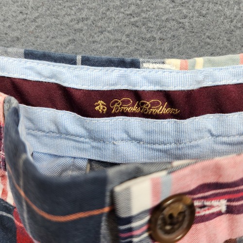 Brooks Brothers Shorts Youth Boy 18 Patchwork Madras Plaid 28x10 Preppy Academia - Picture 8 of 16