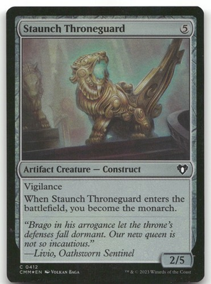 #ad Staunch Throneguard #412 Foil NM Commander Masters CMM Magic MTG $1.99
