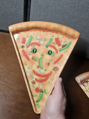 Vintage 90er 4 Pizzascheiben Partyteller Deborah Mallow Art - Bild 6 von 11