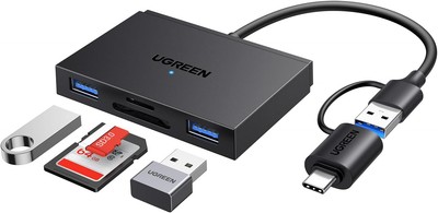 UGREEN SD Card Reader, USB C 3.0 Reader 4 in 1 Memory Black 