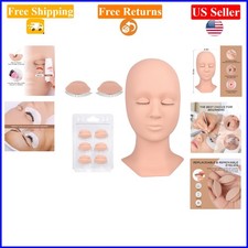 Silicone Lash Mannequin Head with 4 Removable Eyelids for Training