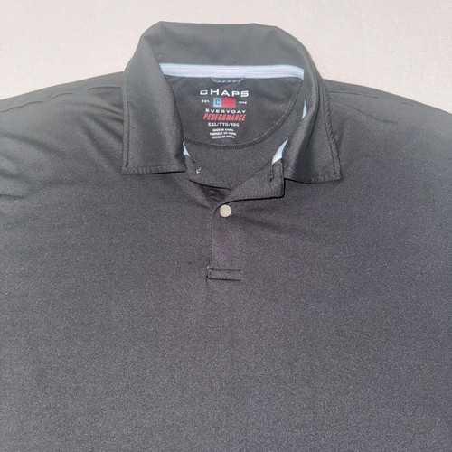 Chaps Men's Everyday Performance Black XXL Stretch Polo Shirt Short Sleeve - Picture 4 of 6