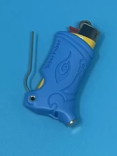 Toker Poker Lighter Sleeve Smoking Tool  MINI BIC Keychain Clip ~ LIGHT BLUE ~
