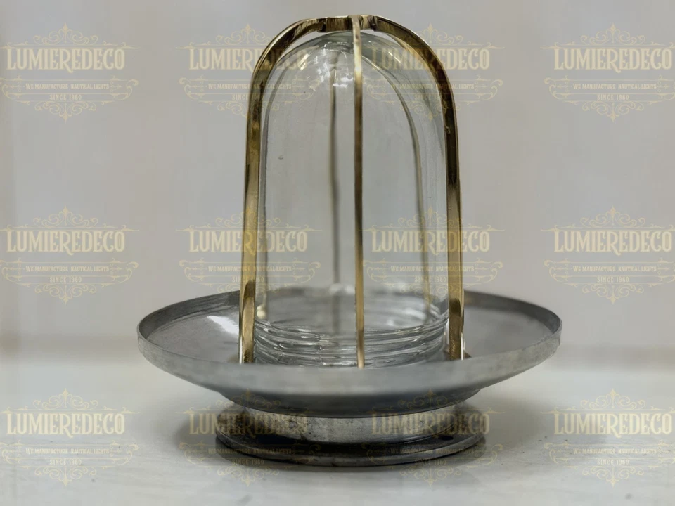 Mampara de techo industrial con jaula de latón - Regalo único para decoración del hogar Foto 2 de 4