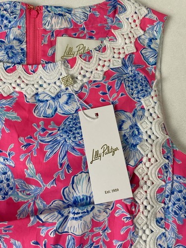 Lilly Pulitzer Ginge Shift Romper Dress Roxie Pink Wave in Sea Women’s Size 2 - Picture 7 of 13