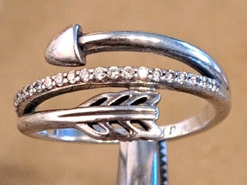 Auténtico Anillo Pandora Plata Esterlina Flecha Brillante AMADO CIRCONITA 197830CZ Talla 6 52 - Imagen 3 de 7