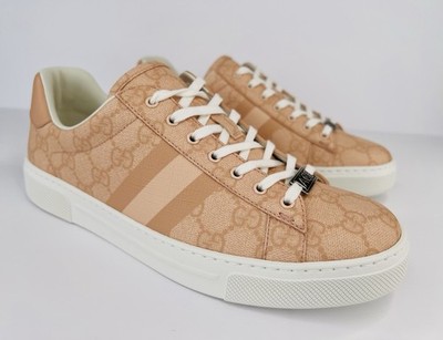 Gucci Ace Supreme Coated Canvas GG Tonal Web Pink Women Sneakers Size EU 39.5
